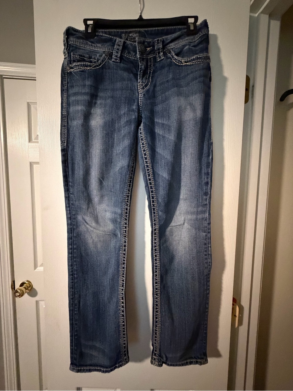 Silver Jeans Women's Blue Washed Straight Leg Jeans